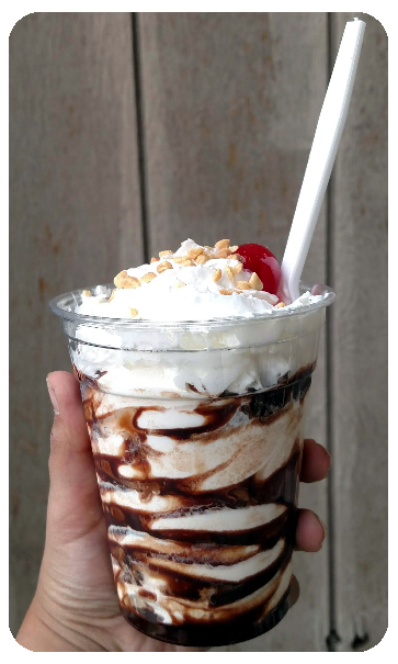 Ice cream sundae at Dave's Last Stand